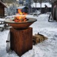 Ofyr im Winter - Feuerplatte, Kochstation Feuerschale