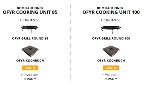 Ofyr Aktion Grillring und Kochbuch gratis bei Bestellung einer Cooking Unit 85 oder 100