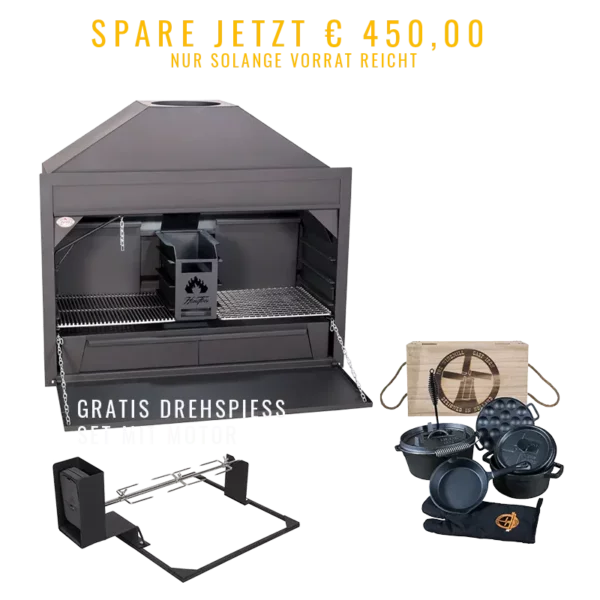 Aktion Braai Einbau1200 mit SpiessSet mit Motort und Windmillset kostenlos - nur solange der Vorrat reicht